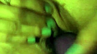 Latina amateur squirts hard with big dildo in close-up solo play