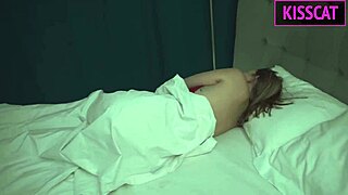 Step Mom Rides Step Son's Huge Cock in Shared Bed Without Condom