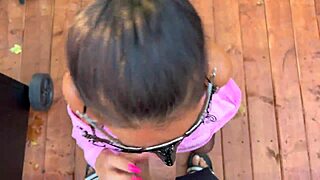 Step-mom gets drilled hard while cooking outside in the kitchen. Her curves steal the show!