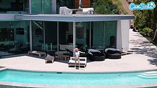 Can Caitlin Bell's Big Tits Handle That Huge Dildo on Webcam?