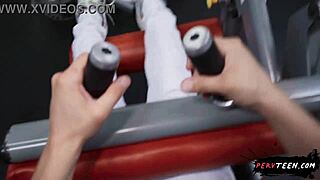 Caught in Gym Locker Room - Pervteen Spies on Blonde Deepthroating