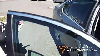 german milf juliaexclusiv gets interviewed before her outdoor muff diving session in berlin on wolfwagner.com