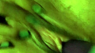 Latina amateur squirts hard with big dildo in close-up solo play