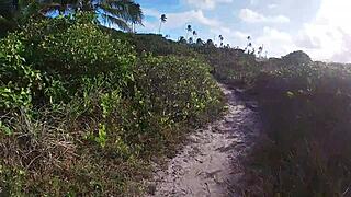 yo, me and fernanda chocolate got wild with joao o safado at da beach, bareback action