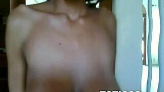 Look at this fine ass Dominican girl with glasses stripping naked on live webcam? So hot!