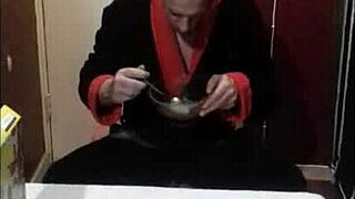 Morning breakfast brings a shy surprise