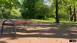 Girlfriend Screams with Orgasms in Public Park via Toy Control