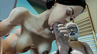 Young Muscle Girl Blows Cock, Fucks Ass in Gym Training