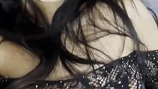 Two lesbian latina babes sucking big white cock for the first time, squirting everywhere! 😍💦