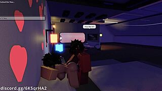 Demon passionately fucks his hot roblox fan in missionary position, leading to a creampie.