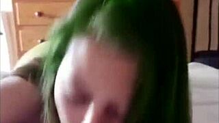 Latina performs homemade blowjob in web chat