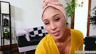 arab milf cali lee got so horny she gave stepson alex jett a deepthroat blowjob and swallowed everything!