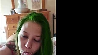 Latina performs homemade blowjob in web chat