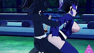 Shinobu from Kimetsu no Yaiba in uncensored HENTAI BLOWJOB action