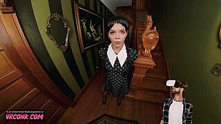 Hey, check out Harley Haze as horny Wednesday Addams in hardcore VR fuck!