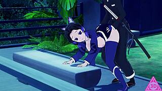 Shinobu from Kimetsu no Yaiba in uncensored HENTAI BLOWJOB action