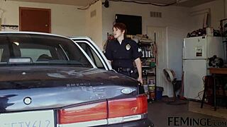 Police officer gets her pussy licked by colleagues