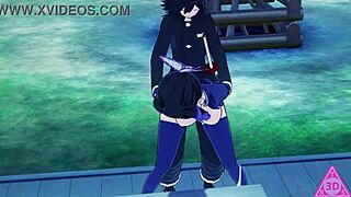 Shinobu from Kimetsu no Yaiba in uncensored HENTAI BLOWJOB action