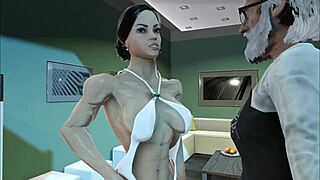 Young Muscle Girl Blows Cock, Fucks Ass in Gym Training