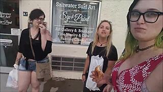 these lovely ladies had an amazing beach photoshoot in tiny bikinis today.