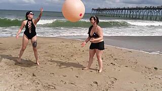 these lovely ladies had an amazing beach photoshoot in tiny bikinis today.