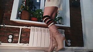 OMG, check out this butt plug play in boots with rosebud close-up! 🔥