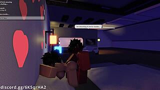 Demon passionately fucks his hot roblox fan in missionary position, leading to a creampie.