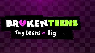 power banging this teen’s tight cunt with my big cock. she takes it all hard!