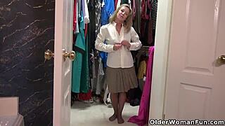 American Milf Sally Steel Turns Naughty in Tight Nylon Pantyhose