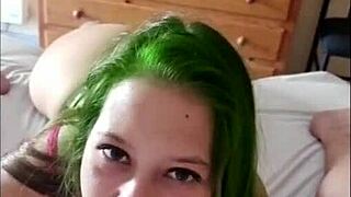 Latina performs homemade blowjob in web chat