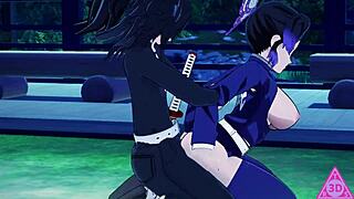 Shinobu from Kimetsu no Yaiba in uncensored HENTAI BLOWJOB action