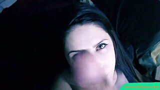 Guy forces beautiful brunette to blowjob and cum on face