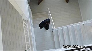 secretary earns job back on boss's big black cock