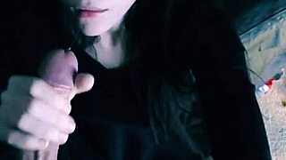 Guy forces beautiful brunette to blowjob and cum on face