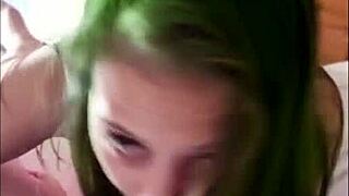 Latina performs homemade blowjob in web chat