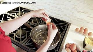 stepmom helps while stepson cooks