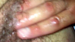 the step mom and her son explore the fat pussy together, fingering and oiling it up in a naughty game