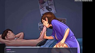 Stepmom's wild night in bed with intense gameplay