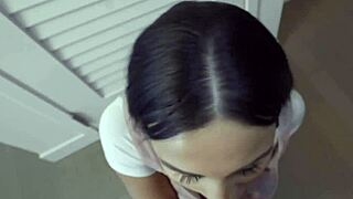 LilStepdaughter Mila Monet comforts stepdad with sweet care to ease his worries.