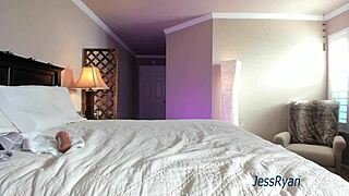 Jess Ryan delivers a sloppy wet gagging blowjob in private cam show.