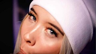 She sucks cock like a pro, blonde beauty.