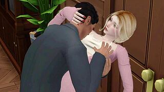 my boss screws my wife in office while husband works downstairs in sims 4