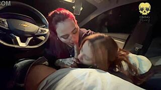 My friend and I sucked off my boss in his car