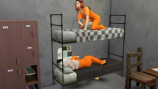 Policeman Can't Resist Hot Lesbian Prison Sex Scene