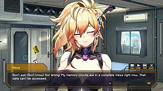 Nova duty sexdoll craves pussy fingering for orgasm stability in hentai game