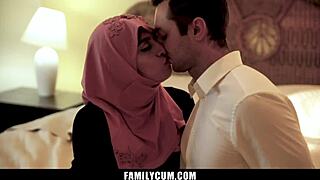 Stepbrother Convinces New Hijab Stepsis for Forbidden Fun at FamilyCum.