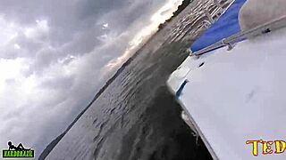 Dialogic Paola Gurgel messing around on the boat deck at Guarapiranga Dam with Samuray Farias - wanna join us?