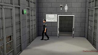 Policeman Can't Resist Hot Lesbian Prison Sex Scene