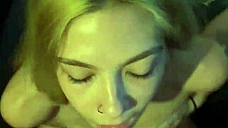 petite blonde amateur gets a cumshot from her boyfriend