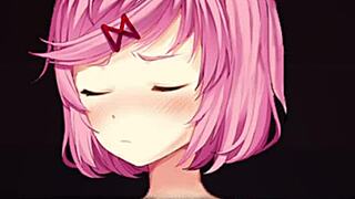 yo, caught natsuki from ddlc in the restroom at nightclub, clothes ripped! 😱